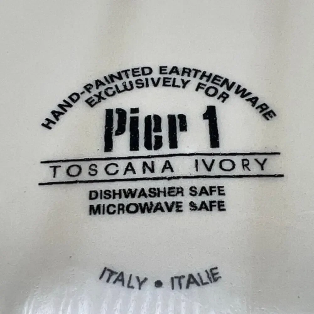Pier 1 Toscana Ivory Set of 2 Pasta Bowls , Made in Italy, Discontinued